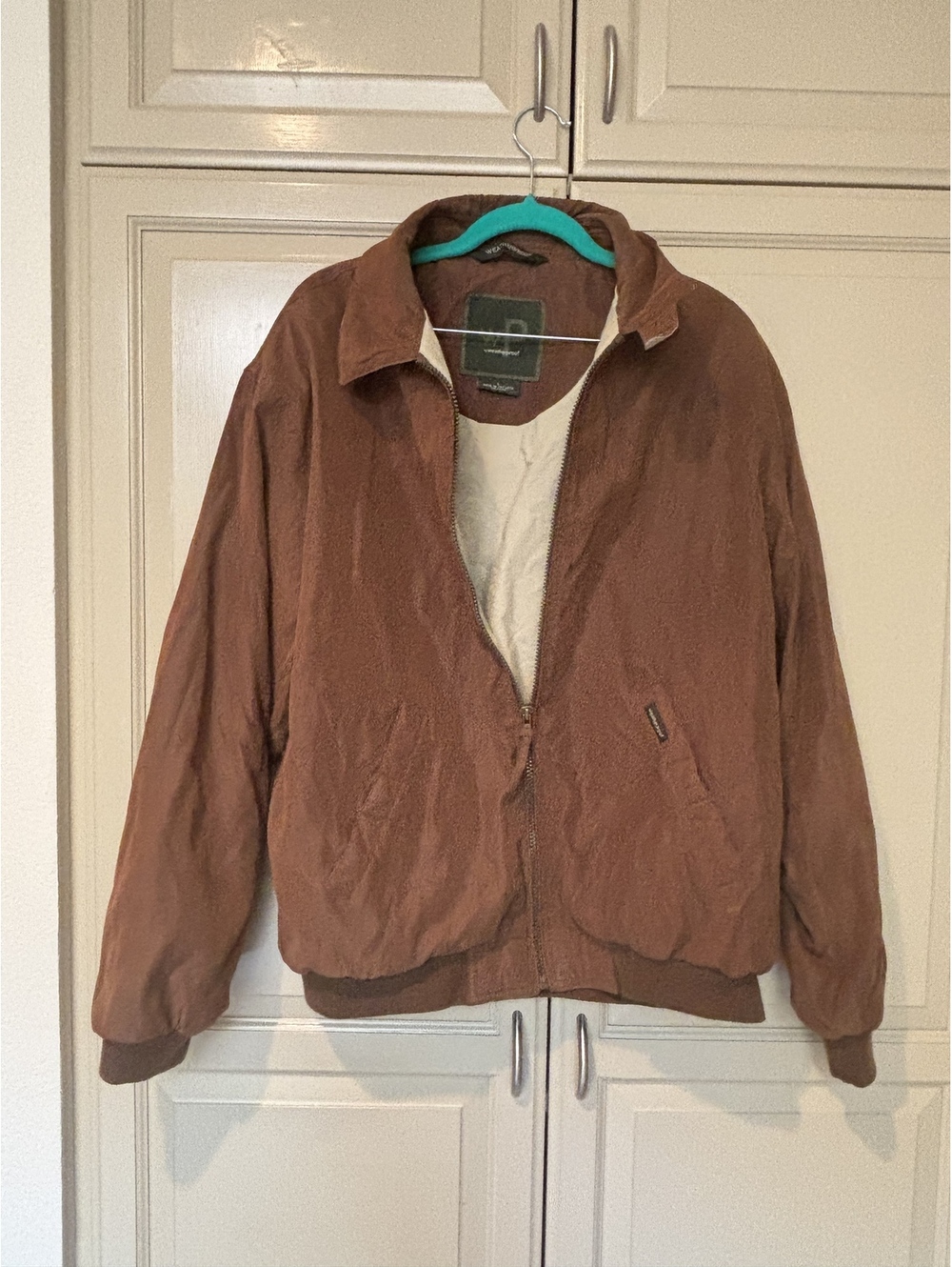 WP Weatherproof Bomber Jacket Chocolate Brown Zip Front Men's Size L